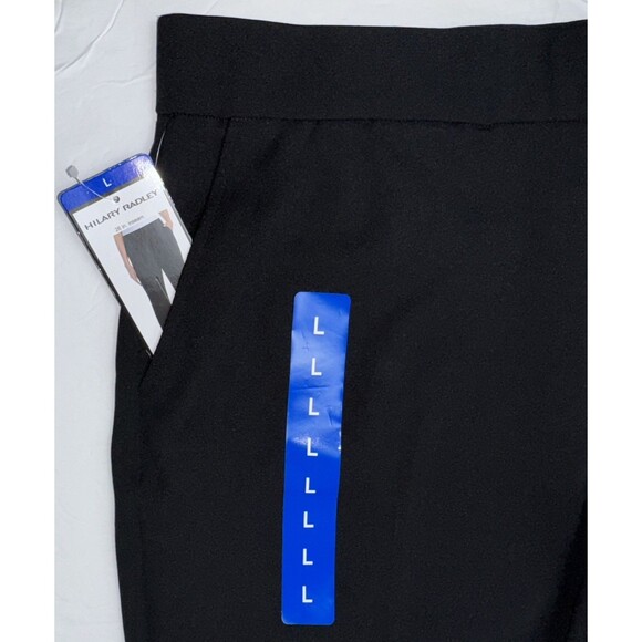Hilary Radley Womens Size Large Black Mid-Rise Slim Leg Pant Ankle Crop Lrg L - Picture 2 of 7